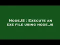 NodeJS Execute an exe file using node js