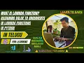LAMBDA FUNCTIONS IN PYTHON PYTHON COURSE IN TELUGU FOR BEGINNERS -