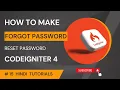 How to Make Forgot Password And Reset Password in Codeigniter 4