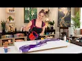 This ROYAL PURPLE Dutch Pour Went WILD Turquoise Orange Fluid Art Accents - Acrylic Pouring