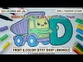 D is for Dump Truck Letter D Coloring Page ABC Vehicle Coloring for Kids