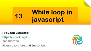 While loop in javascript Javascript Foundation Training s In telugu 13