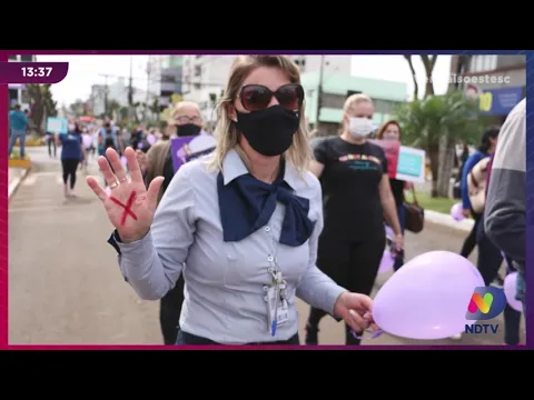 Marcha pelas Mulheres em Xaxim: ato reforçou a prevenção da violência doméstica