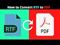 How to Convert RTF to PDF Change rtf to pdf file