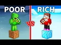 JJ and Mikey POOR vs RICH Family Skyblock Battle in Minecraft - Maizen