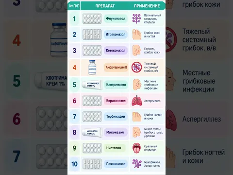 Противогрибковые препараты: краткая шпаргалка