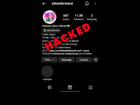 Sikander Warsi Instagram Hacked  ????  | sikanderwarsi insta ID hack #masaileshariat