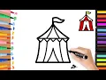 Circus Tent Drawing Easy Drawing Tutorial minoarts