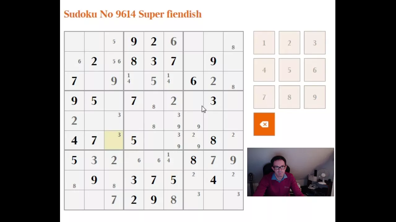 Solving the Super-Fiendish sudoku from The Times: 23 Jan 18