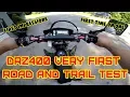 E1 DRZ400S Road and Trail test Top speed First Ride and impressions first time ever on one