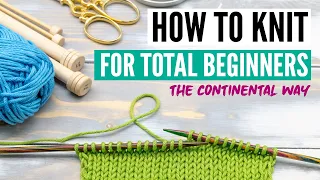How to knit for beginners - the continental way slow motion