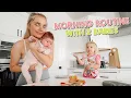 my veryyyy realistic morning routine with a newborn a toddler