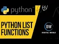 Python List Functions in Jupyter Notebook