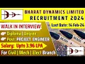 BDL Recruitment 2024 Project Engineer Salary Up to 3 96 LPA Apply Now