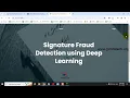 Signature Fraud Detection using Deep Learning Python Final Year Machine Learning IEEE Project