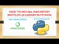 How to install matplotlib library in python how to install Anaconda What is data visualization