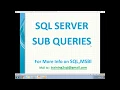 SQL Subqueries SQL Nested query How to write SQL Sub Query