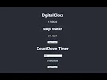 Build a Digital Clock with Stopwatch and Countdown Timer using React js - Beginner Project