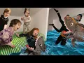 Download Lagu HiDE n SEEK with SHARKS!! Adley \u0026 Niko morning routine gets a bit Crazy! a Family Trip \u0026 fun games