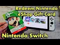 Nintendo Switch How to Redeem Nintendo eShop Gift Card