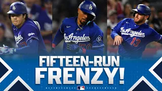 Dodgers score 15 RUNS during the Freeway Series Ft Ohtani Betts and more
