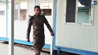 تحشيش زياد كريم وعبود يبجي يريد امه بتجنيد اللزامي  دندنها