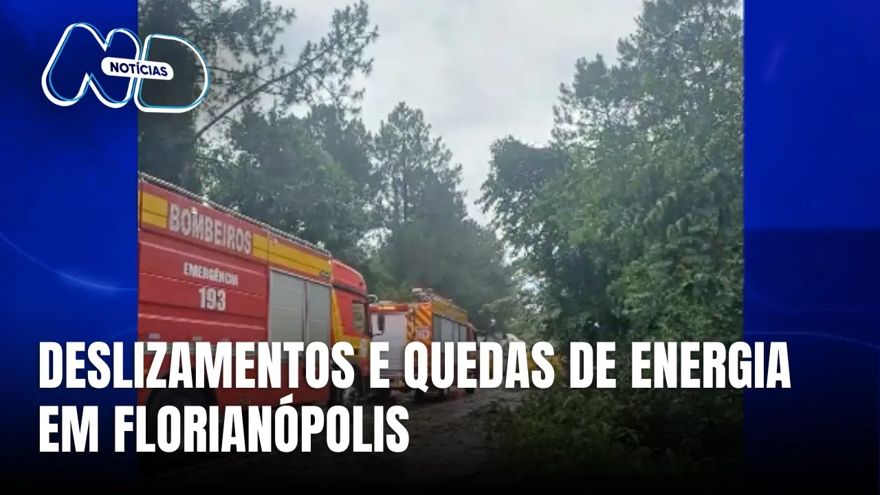 Chuva em Florianópolis provoca deslizamentos e quedas de energia