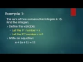 Lesson 2-3 Consecutive Integers