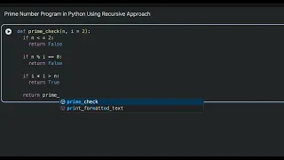 Prime Number Program in Python Using Recursive Approach