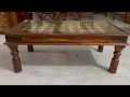 sheesham wood antique brass design coffee table