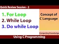 How to work on loops in C language for - loop while loop do-while loop control statements