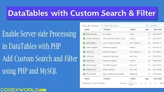 DataTables Server side Processing with Custom Search and Filter using PHP