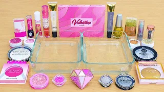 Pink vs Gold silver - Mixing Makeup Eyeshadow Into Slime ASMR