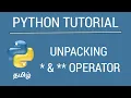 Python Unpack and Operator - Tamil Tutorial iCoding