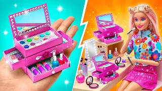 💄✨ اصنعي حقيبة مكياج مصغّرة للدمية مع مرآة لامعة! DIY سهل وممتع