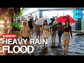 Download Lagu [4K] Flash Floods caused by Heavy Rain in Bangkok, Thailand 🇹🇭 ASMR 🎧 Walking Tour