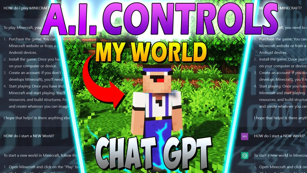 An A.I. Helps Me SURVIVE in Minecraft HARDCORE (Chat GPT )