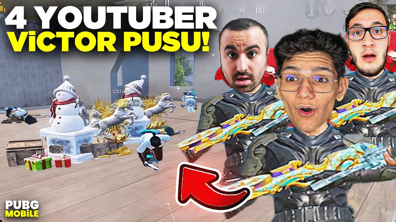 4 YOUTUBER VİCTOR PUSU! ÇILDIRTTIK KÜFÜR YEDİK! - PUBG MOBİLE