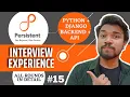 Persistent Systems Interview Experience Developer Interview Questions Backend SDE
