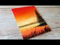 easiest way to paint a sunset easy acrylic painting ideas for beginners