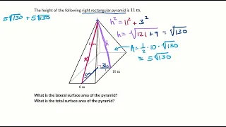 Surface area of a rectangular pyramid Geometry TX TEKS Khan Academy