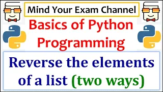 Reverse a list in Python 3 Python Programming for Beginners Basics of Python Free Course