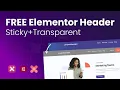 FREE Elementor Header Sticky Transparent