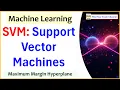 19 SVM Support Vector Machine Maximum Margin Hyperplane Machine Learning Benefits Drawback