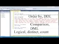SQL For Data Science Class 3 ORDER BY Comparison and Logical Operators DISTINCT COUNT DML DDL