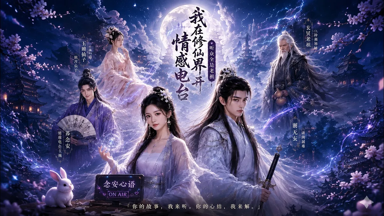 【完结超清】《我在修仙界开情感电台:听众全是老祖》#热门短剧#逆袭#甜宠#爱情#反转#情感#都市#热血#爽剧#AI短剧#初六剧场 poster