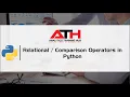 Relational or Comparison Operators in python