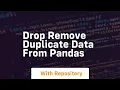 Drop remove duplicate data from pandas