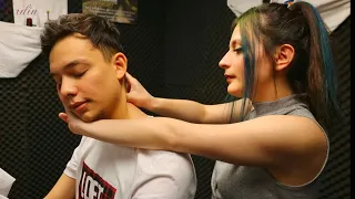  asmr back cracking u0026 massage head stretch with narration subtitled 