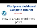 Lecture How to Create posts - WordPress admin dashboard complete tutorial